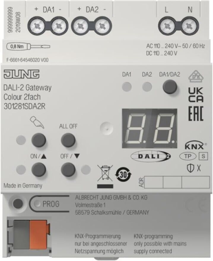 Jung KNX DALI-2 Gateway 30128 1S DA2 R Colour 2fach (301281SDA2R)