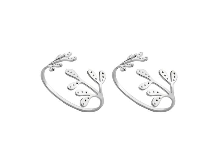 Cooee Design Rond de serviette Mistletoe, Lot de 3 Acier inoxydable