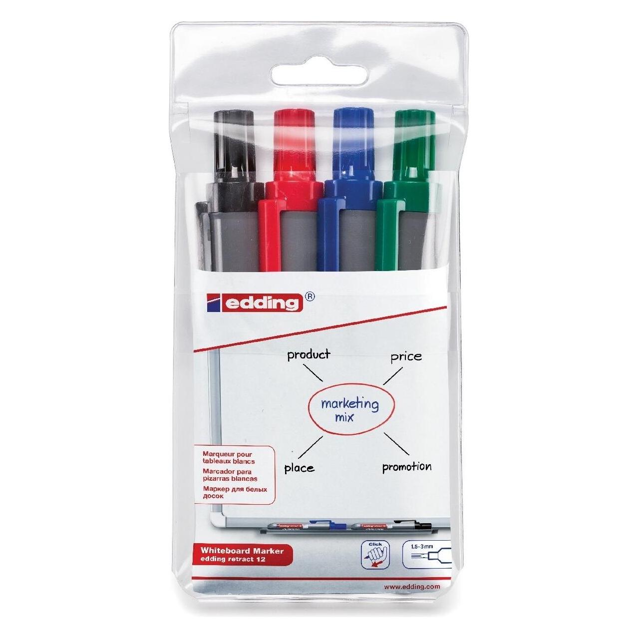 Edding retract 12 Marker (e) Rundspitze (4x) (4-12-4)
