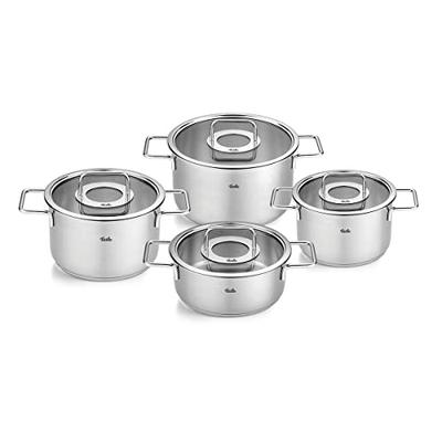 Topf-Set FISSLER "Fissler Pure Collection", silber (silberfarben), Töpfe, Made in Germany
