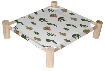 Inspire Essentials Elevated Canvas Pet Hammock Bed With Wooden Frame For Cats And Small Dogs 8