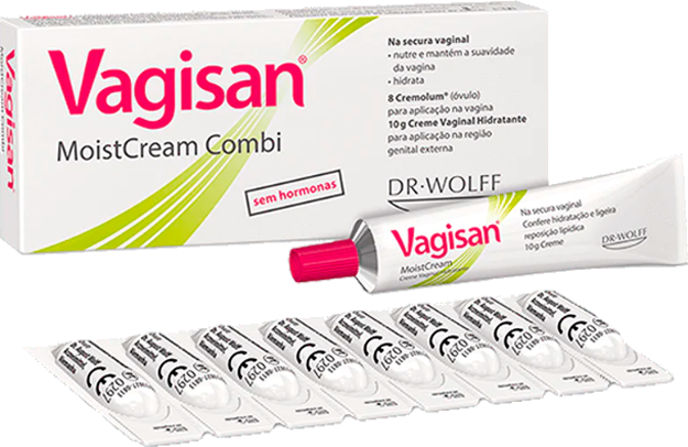 Vagisan Creme Vaginal Hidratante Combi 8 óvulos + 10g Creme