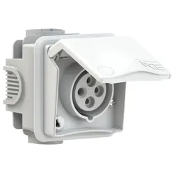 PCE 884-9v CEE-Unterputzsteckdose inkl. UP-Dose Design 16A 4p 9h IP44 (weiß) 8849v