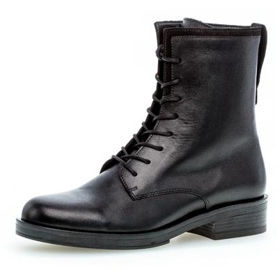 Schnürstiefelette GABOR, Damen, Gr. 37, schwarz, Kalbsleder, unifarben, Schuhe Schnürstiefelette, mit Innenreißverschluss