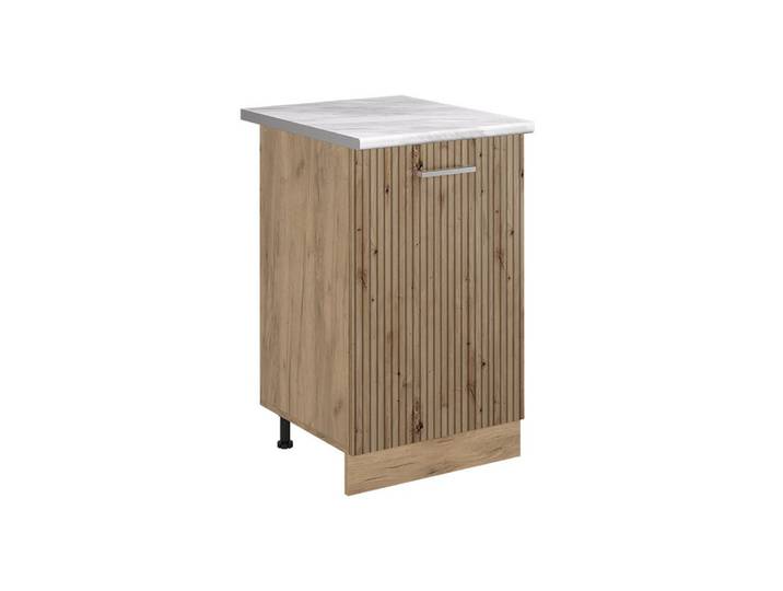 Vicco Unterschrank R-Line, Artisan-Eiche/Goldkraft Eiche, 50 cm Arbeitsplatte Marmor (1-St)