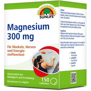 SUNLIFE Magnesium 150 Tabletten, Magnesiumoxid, 300 mg