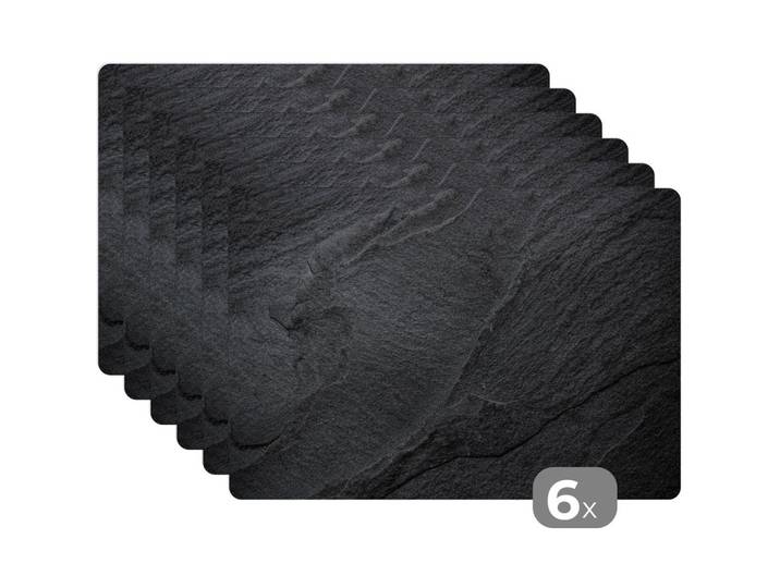 PLATZSETS 6er-Set Beton - Schwarz - Industriell 45x30 cm Tischset