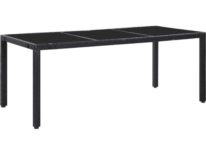 vidaXL 9-tlg. Garten-Essgruppe Poly Rattan Schwarz