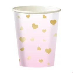 8 Becher 1. Geburtstag Mädchen rosa ombre
