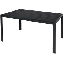 Mojawo Non-Wood Gartentisch Outdoortisch Aluminium anthrazit schwarz 150x80cm