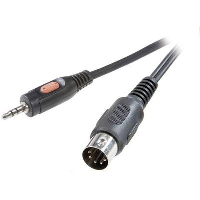 SpeaKa Professional SP-7869804 DIN-Anschluss / Klinke Audio Anschlusskabel [1x Diodenstecker 5pol (DIN) - 1x Klinkenstecker 3.5 mm] 1.50 m Schwarz