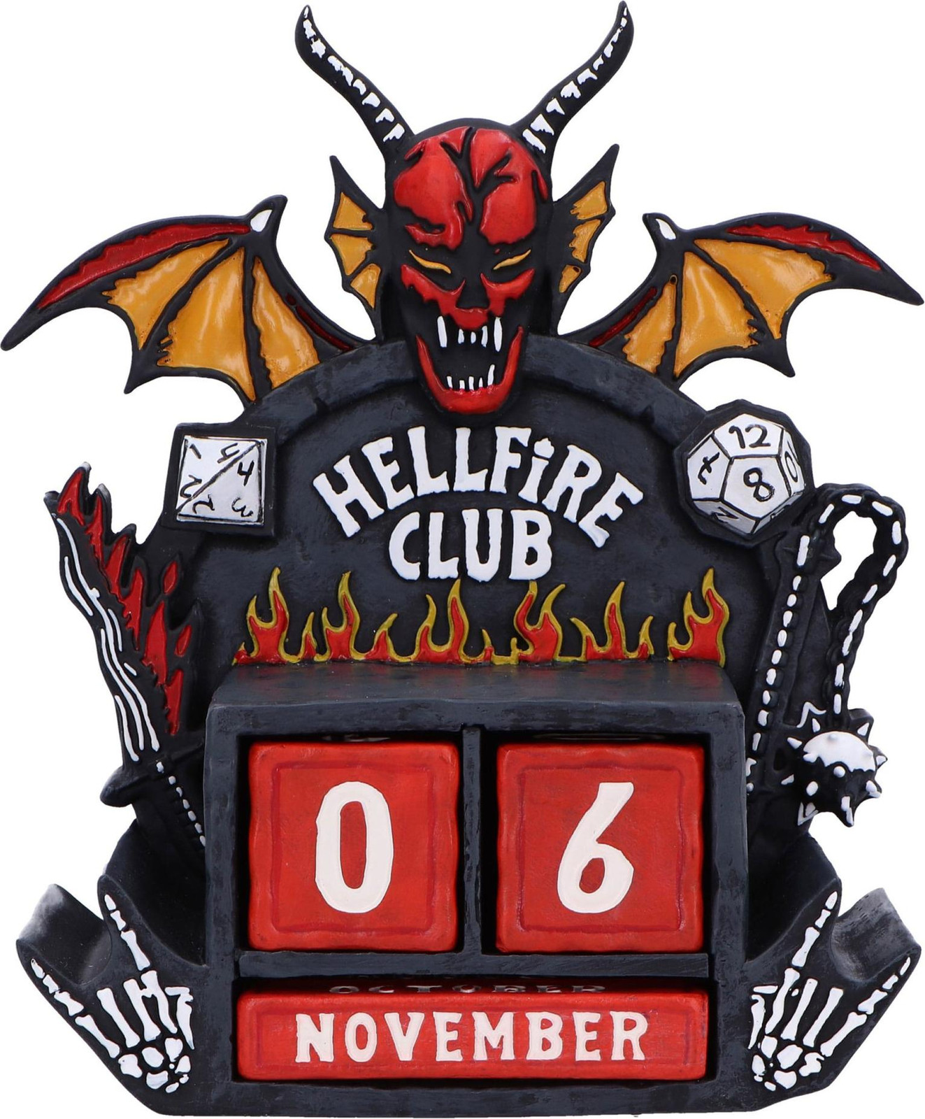 Nemesis Now Stranger Things Hellfire Club Perpetuele Kalender voor op tafel