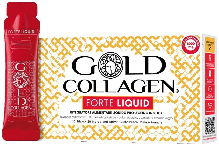 MINERVA RESEARCH LABS GOLD COLLAGEN FORTE LIQUID, 10 stick da 25 ml