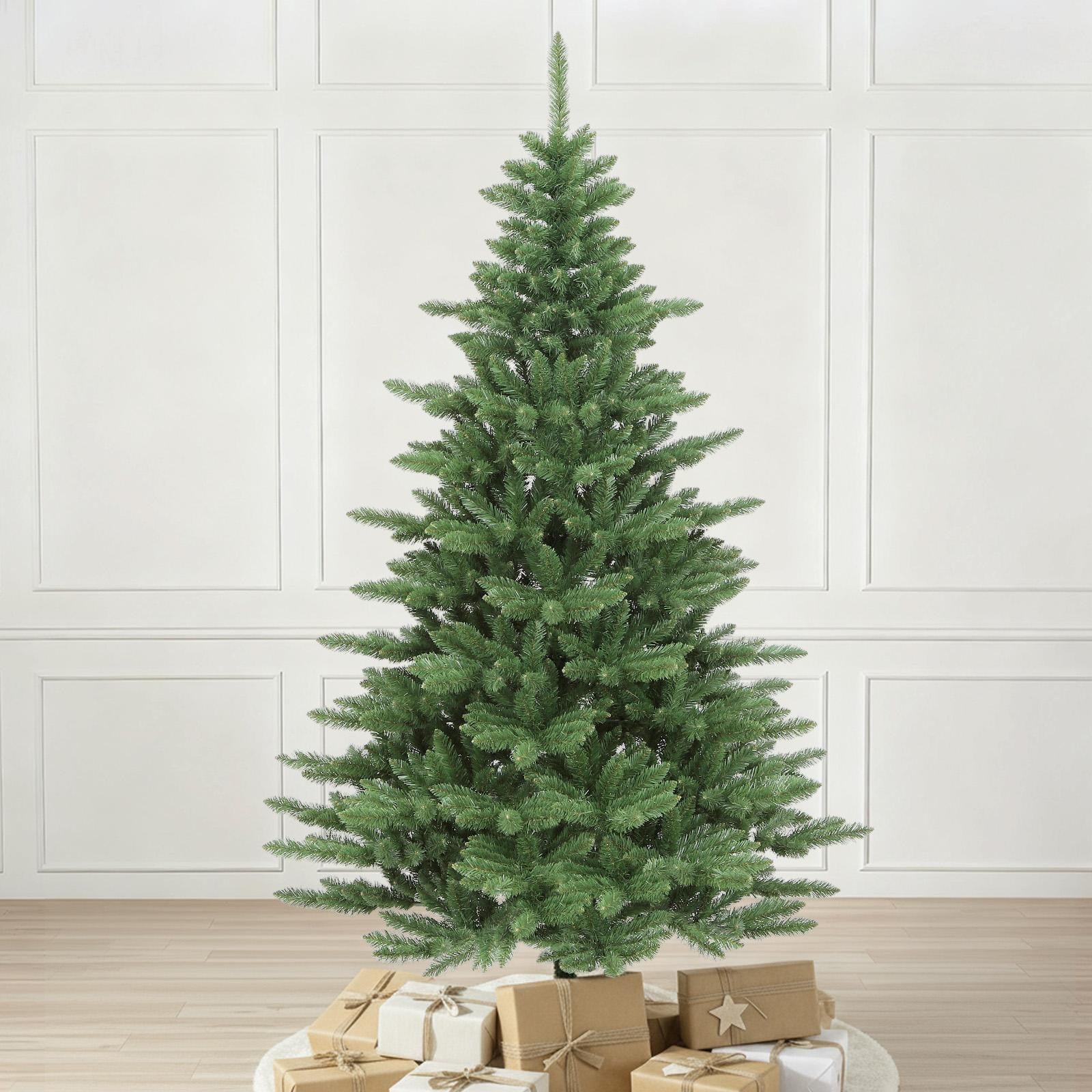 Salcar Kunstkerstboom met 601 punten, 180 cm, natuurgetrouwe PVC dennenboom met metalen voet