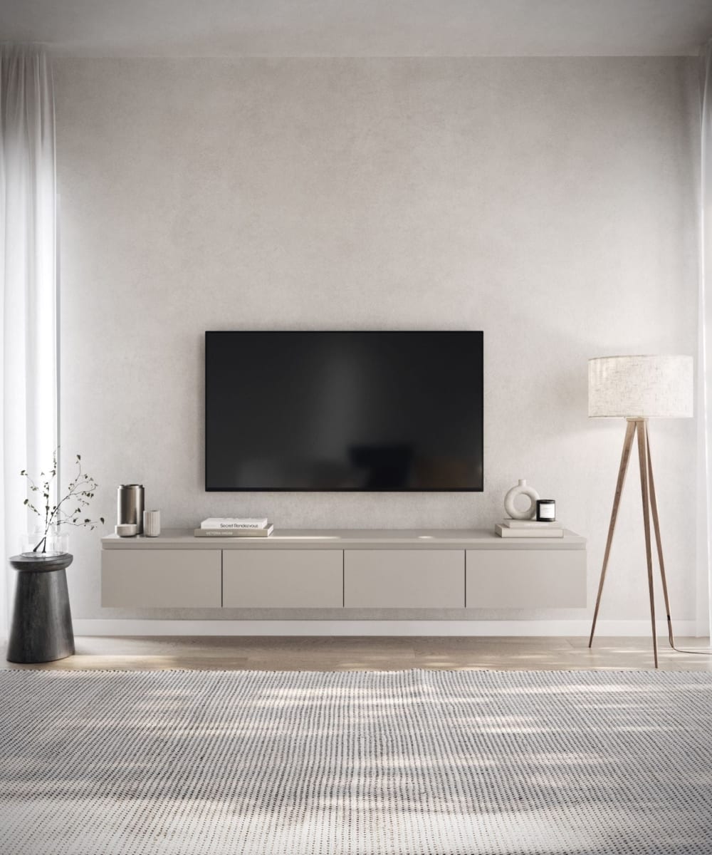 Selsey Meuble tv suspendu, grège, 200 cm Taupe 200x28x200cm