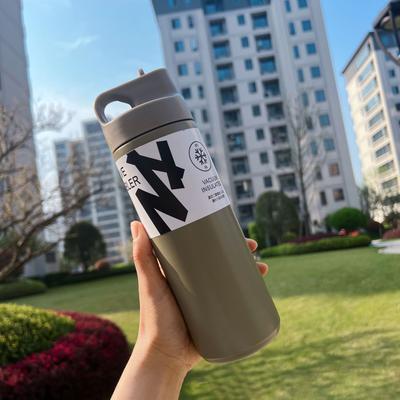 Uplifted Trends Stainless Steel Thermos Bottle Insulated Portable Tumbler For Travel Outdoor Sports & Water grey