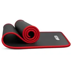 NEOLYMP Fitnessmatte rutschfest extra dick inkl. Tragegurt & E-Book, Größe 183 x 61 cm in Rot Rot