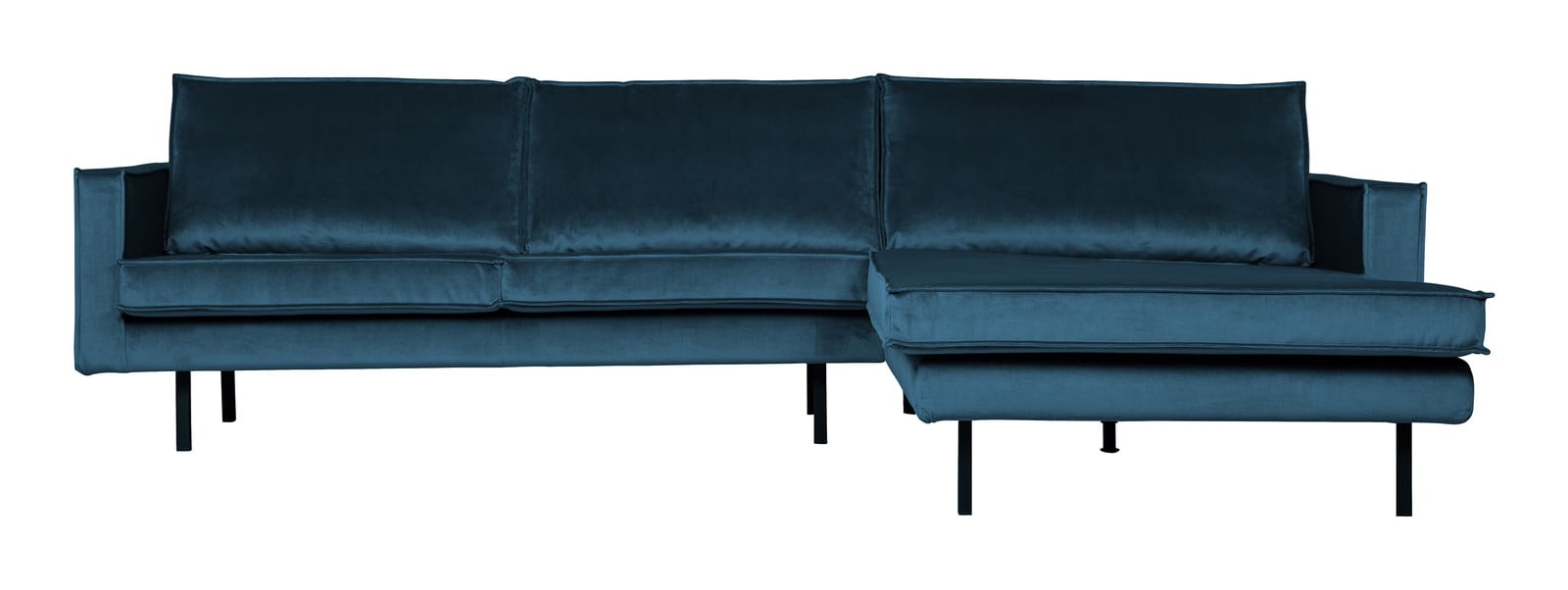 WOOOD Loungebank Rodeo Rechts Velvet Blauw BePureHome