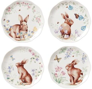 Lenox Butterfly Meadow Bunny 4-Piece Accent Plate Set Multi