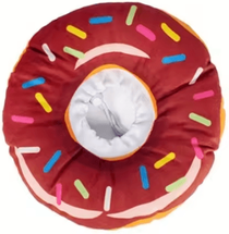 Inspire Curations Sprinkle Donut Cat Recovery Collar Soft Adjustable Anti Lick Healing Cone coffee Color l