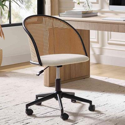 HULALA HOME Mid-Century Modern Metal Wheel Can Rotate Dining Chair