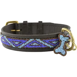 Kampuni Hundehalsbånd Kabaka blå large, 61x3,8 cm (Hund), Halsband + Leine