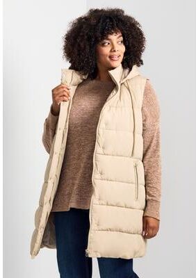 Plus Size Women's Ally Puffer Vest by Avenue in Latte (Size 22)