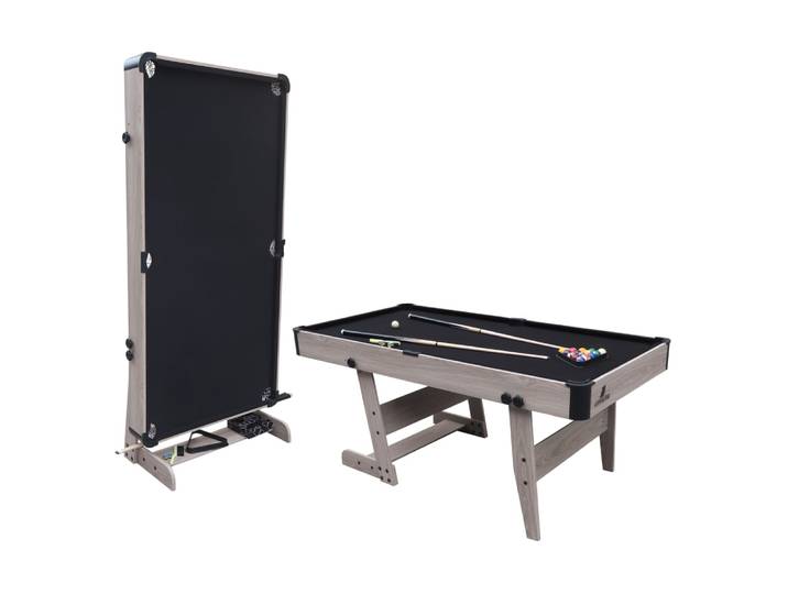 Table de billard pliable incl. Accessoires, look bois/noir