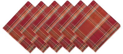 DII Design Imports Campfire Plaid Napkin Set (Set of 6)