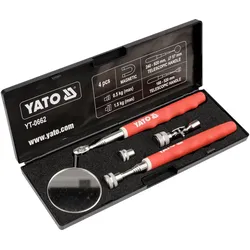 YATO YT-0662 Inspektionsset, Spiegel, Greifer, 3 austauschbare Spitzen