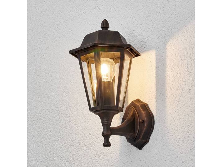 Außenwandleuchte Lamina Lindby, dimmbar, braun / rost, Aluminium, Antik