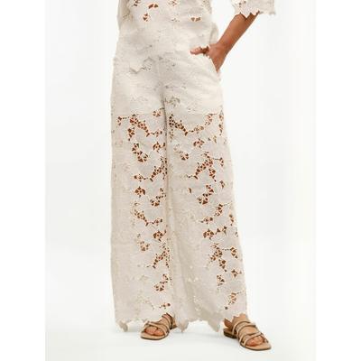 Chinohose LIBERTÉ ESSENTIEL "Liberté Essentiel Trouser ROSSIE", Damen, Gr. S, Normalgrößen, weiß, Obermaterial: 100% Polyester, Hosen Chinohose