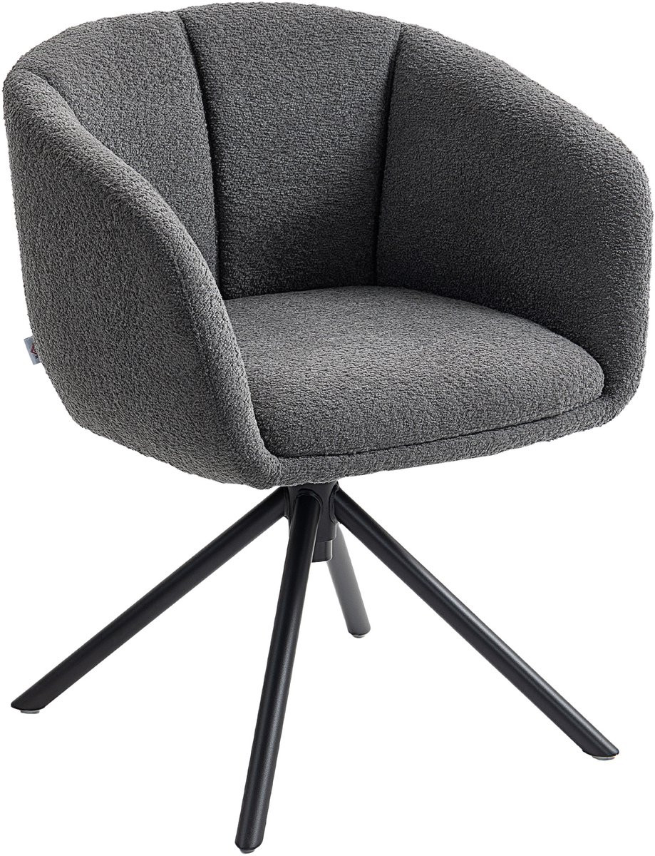 Donkergrijze fauteuil met comfortabele zitting en draaifunctie