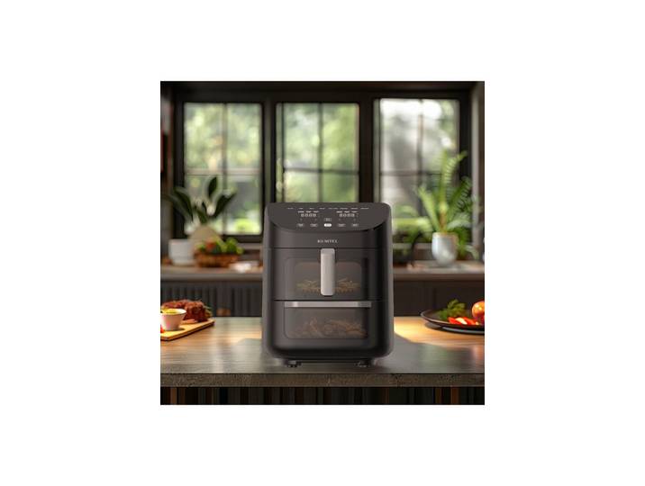 Opviq Heißluftfritteuse HAF-11, 1850 W, 8 Kochprogramme, Dual-Zone-System, Rapid-Air-Technologie, bis 230 °C