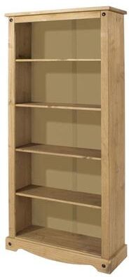 Wood Bookcase 5 Shelf Corona Collection   Furniture Dash