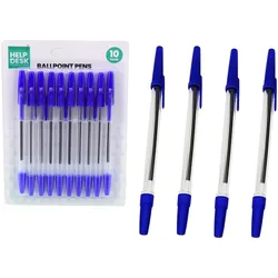 Klassisches blaues Kugelschreiber-Set 10-tlg
