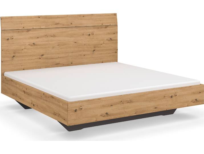 Futonbett GOODPRODUCT Schlafzimmermöbel Schlafzimmer Einzelbett Doppelbett Holzbett KOLUNA , braun (eiche artisan), B:185cm H:121cm L:209cm, Betten, Futonbett, mit hohem Kopfteil in Lattenoptik zum Anlehnen MADE IN GERMANY