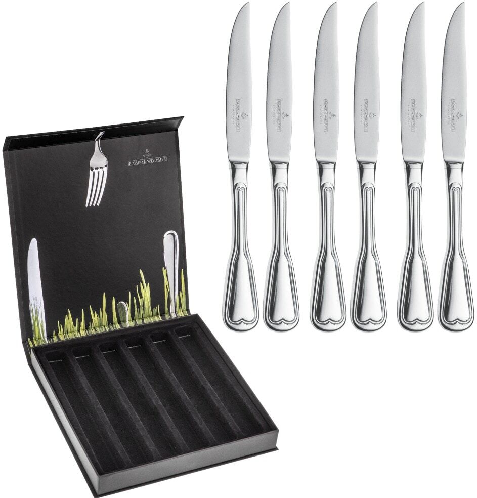 Steakmesser "Altfaden, im Geschenkkarton", silberfarben, B:17,6mm, Edelstahl, PICARD & WIELPÜTZ SOLINGEN, Essmesser, Steakmesser, praktisches Steakmesser-Set