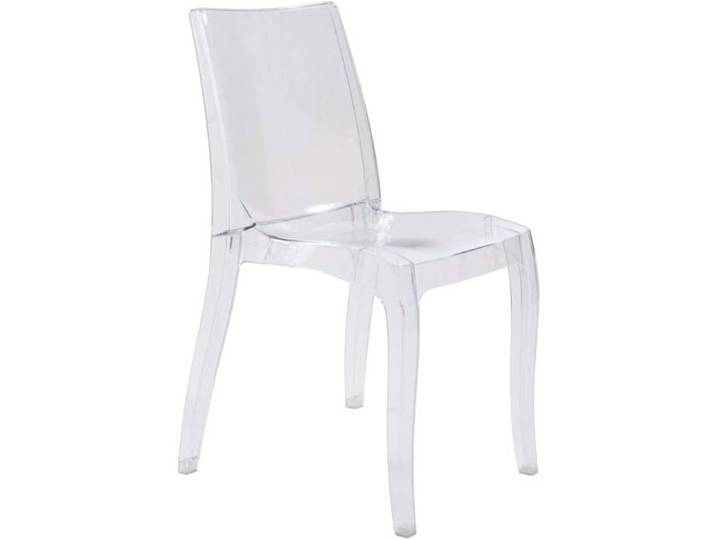 GRAND SOLEIL Chaise Empilable Transparente en Polycarbonate Cristal Clair 54 x 50 x 84 cm