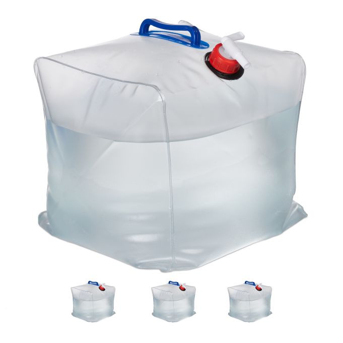 Relaxdays Set van 8 Opvouwbare Jerrycans van 20 liter