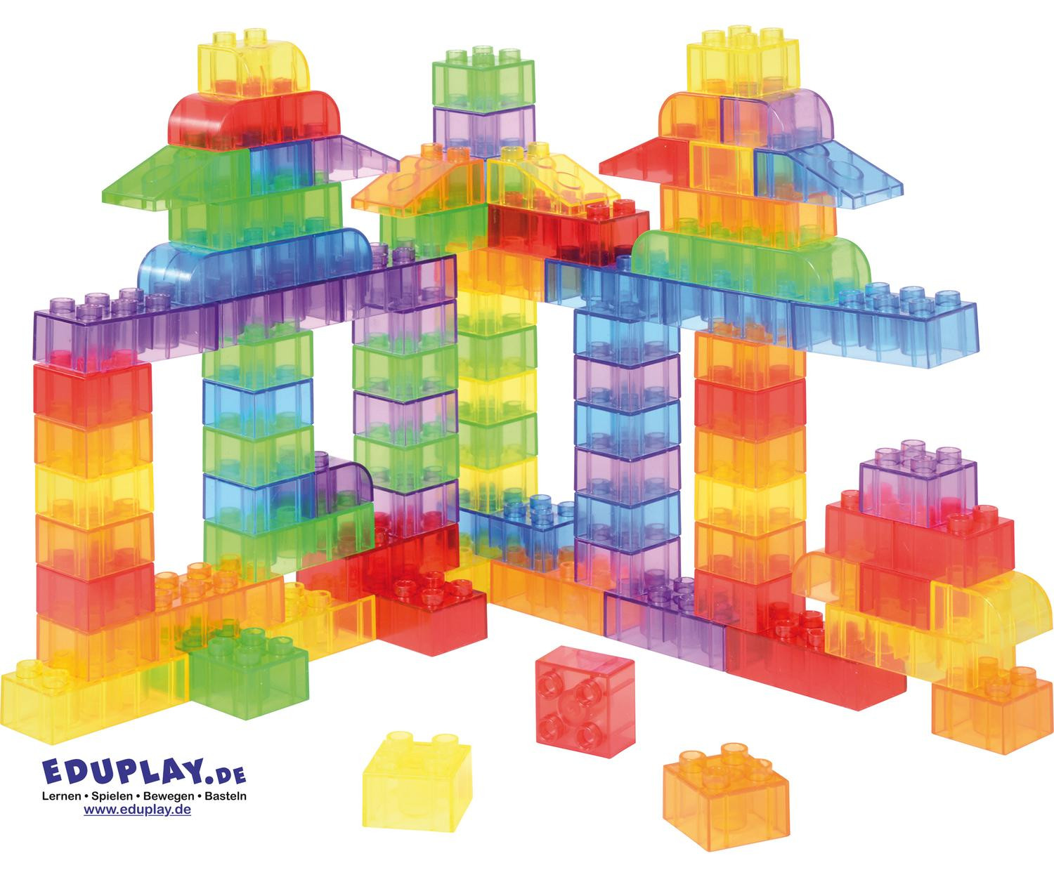 Weplay Eduplay Transparante bouwstenen, 90 stuks - Constructiespeelgoed