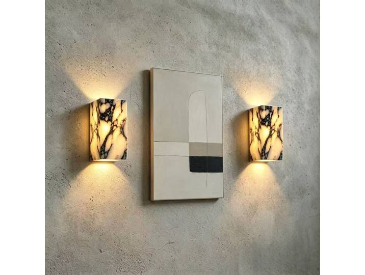 Lampe murale décorative en marbre, idéale pour l'intérieur et l'extérieur, couloir, balcon, villa, jardin, cour, lampe murale de fond, lampe de chevet