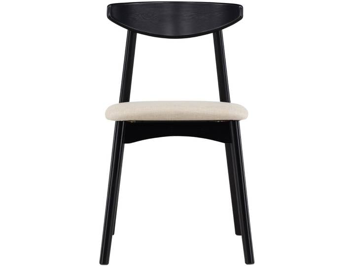 Stuhl 2er-Set Vasil Schwarz Eiche/Polyester Massivholz - Stuhl 2er-Set