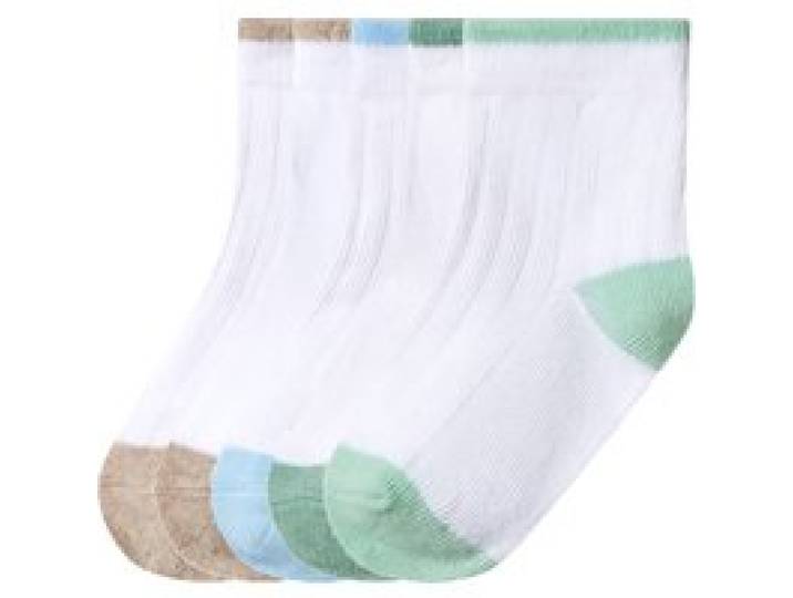 LUPILU® Lot de 5 paires de chaussettes bébé (blanc, 15 - 18)