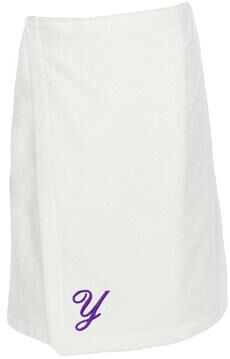 Authentic Hotel and Spa Turkish Cotton Terry Monogrammed White Womens Spa and Shower Towel Wrap