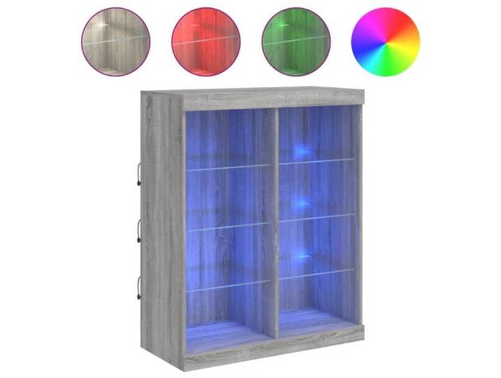 Enfilade/Bahut/Vitrine - Rustique - Buffet avec lumières LED sonoma gris 81 x 37 x 100 cm @332245