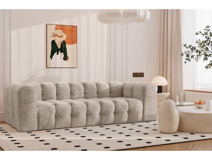 Kaiser Möbel 4-Sitzer Sofa Komfort Couch BALOO, stoff Schenille & Bouclé, modernes Design, Water-Repellent-Bezug, langlebige Konstruktion