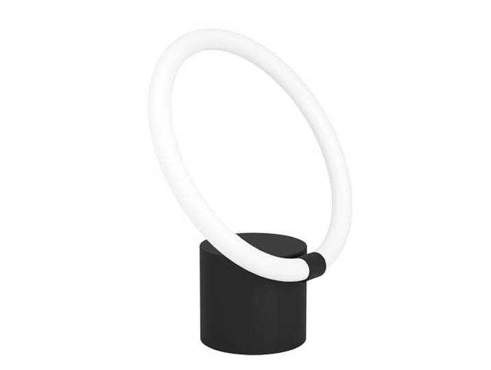 EGLO Tischlampe Caranacoa mit LED-Ring, minimalistische Nachttischlampe