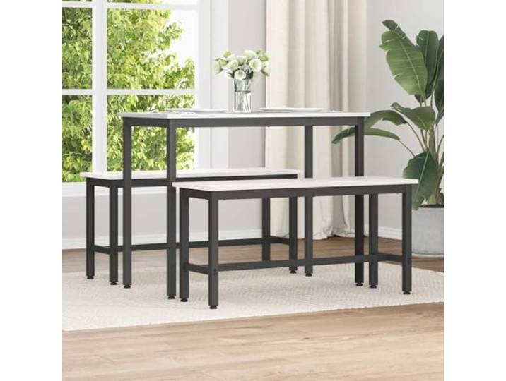 HGFDSAWE Sitzbank 2er Set Kiefernholz, Esszimmerbank 100 x 32.5 x 49 cm Stabiler Stahlrahmen, Mattes Finish, Vielseitige Sitzgelegenheit