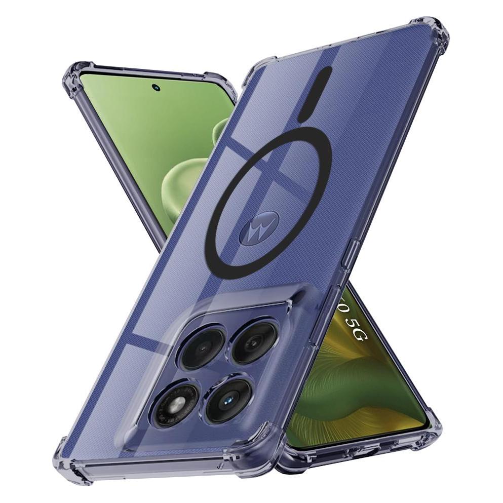 Techsuit - Shockproof Clear Silicone MagSafe - Motorola Edge 60 / Edge 60 Fusion - Smoke Black (Motorola Edge 60, Motorola Edge 60 Fusion) (59433218)